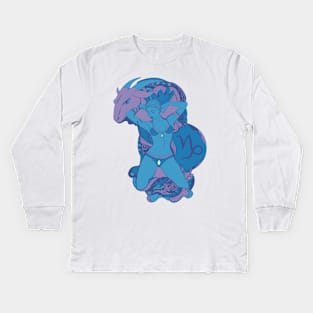 Mountain Blue Capricorn Beauty Kids Long Sleeve T-Shirt